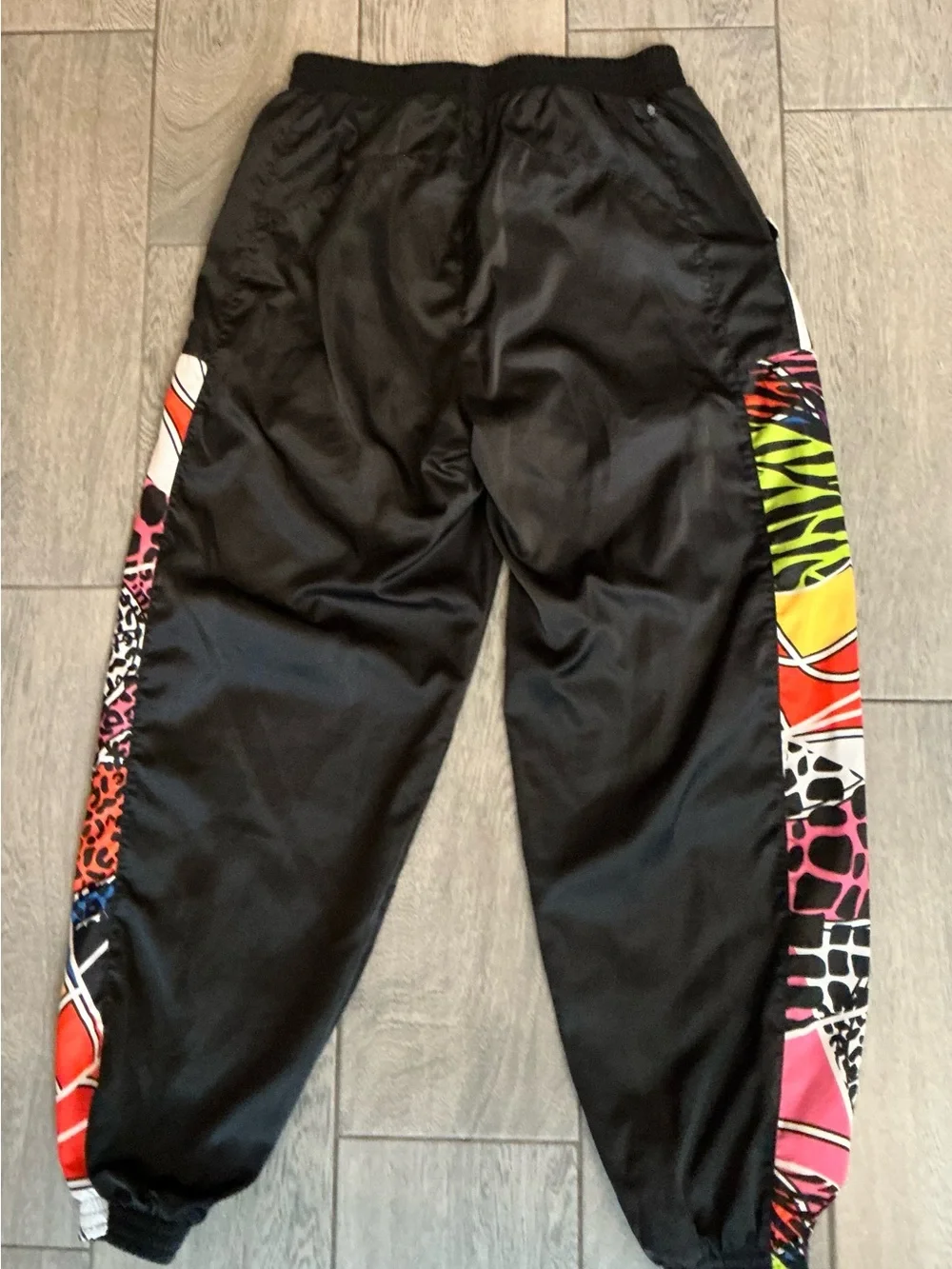 Adidas Black Multicolor Patchwork Track Pants #C09 - Picture 4 of 8